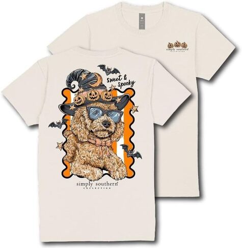 Simply Southern Sweet & Spooky - Doodle - Dog - Halloween - Pumpkins - Youth T-Shirt in Saudi Arabia