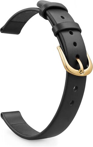 Italian Full-Grain Leather Watch Straps for Women - 6mm/8mm Adjustable Bands with Stainless Steel Buckle (Black/Brown/White/Red) in Kuwait
