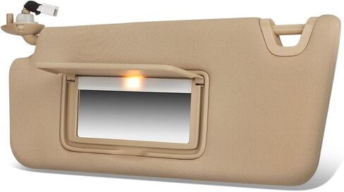 Auto Dynasty Factory Style Sun Visor Sunshade with Mirror and Vanity Light Compatible with Honda Accord 08-12, Driver Left Side, Tan in Saudi Arabia