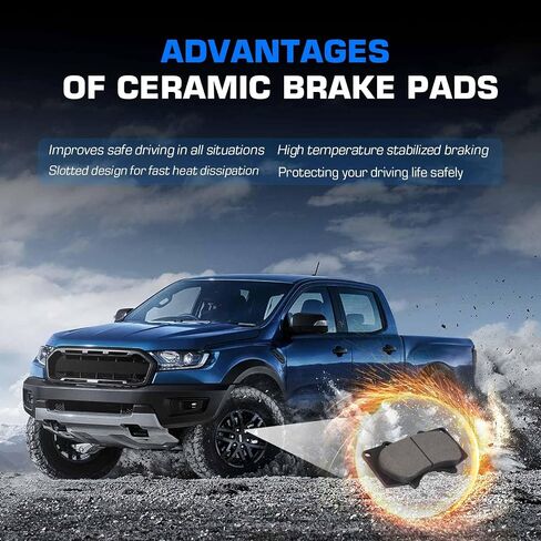Front Ceramic Disc Brake Pads Set for Toyota 4Runner 2003-2023, Tacoma 2005-2023, Tundra 2000-2006, FJ Cruiser 2007-2014, Sequoia 2001-2007, for Lexus GX460 GX470 4PCS(With Hardware) in Saudi Arabia