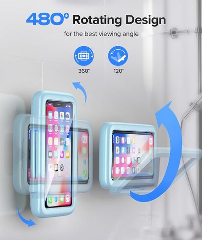 LC-dolida Shower Phone Holder Waterproof, Rotation Adjustable Wall Mounted Phone Holder in Saudi Arabia