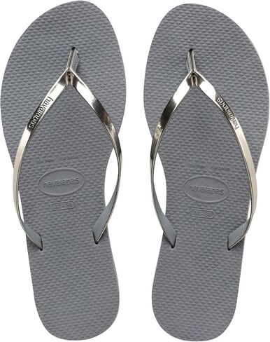 Havaianas Womens Steel Grey You Metallic Flip Flops Size US 3/4 Youth Eu 35/36 in Saudi Arabia