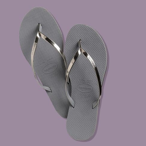 Havaianas Womens Steel Grey You Metallic Flip Flops Size US 3/4 Youth Eu 35/36 in Saudi Arabia