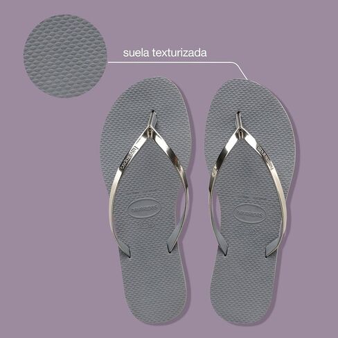 Havaianas Womens Steel Grey You Metallic Flip Flops Size US 3/4 Youth Eu 35/36 in Saudi Arabia