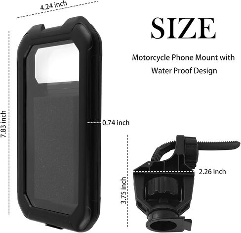 Motorcycle Phone Mount with Water Proof Design,Full Wrap Bike Phone Holder Mount with Sensitivity Touch & 360° Adjustable Ball Joint,Fall Resistant Cell Phones Holder for Bike in Saudi Arabia