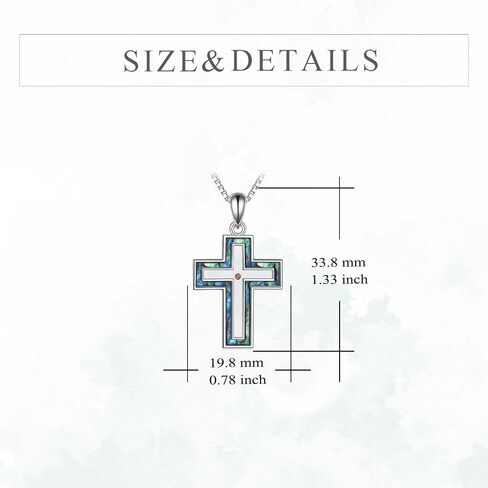 YFN Turquoise and Wood Cross Pendant Necklace, S925 Sterling Silver, Black Religious Jewelry for Men Women Chain 22+2" in Saudi Arabia