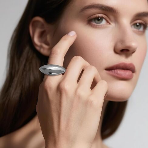 Gold Silver Chunky Rings for Women, Simple Statement Irregular Geometric Size 8 Stackable Non Tarnish Ring Prom Everyday Fashion Jewelry Gift in Saudi Arabia