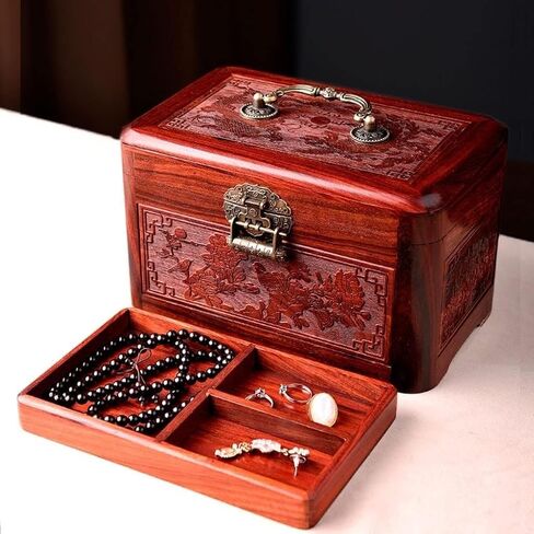 Chinese Retro Storage Box Ring Earring Necklace Bracelet Watch Small Storage Box Box 10.62 inches Box Organizers in Saudi Arabia