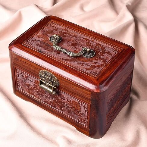 Chinese Retro Storage Box Ring Earring Necklace Bracelet Watch Small Storage Box Box 10.62 inches Box Organizers in Saudi Arabia