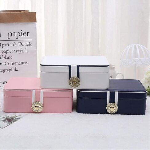 Double Layer PU Large Capacity Earrings Box Earrings Ring Multifunctional Box in Saudi Arabia