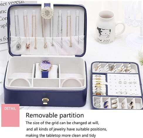 Double Layer PU Large Capacity Earrings Box Earrings Ring Multifunctional Box in Saudi Arabia