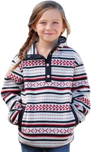 Cinch Girl's Blue Fleece Pullover Blue L in Saudi Arabia