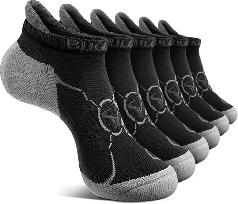 Mens Socks 6 Pairs-Athletic Ankle Socks Cushioned No Show For Men Running-Arch Compression Support in Saudi Arabia