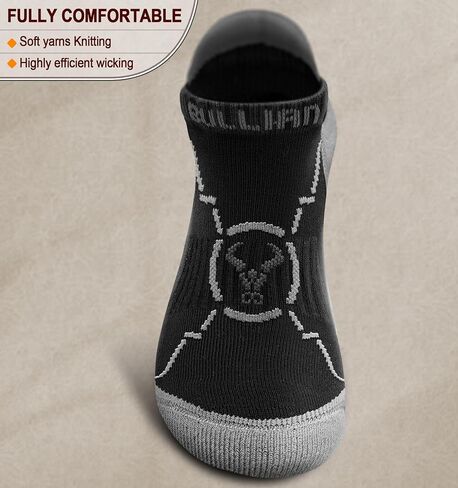 Mens Socks 6 Pairs-Athletic Ankle Socks Cushioned No Show For Men Running-Arch Compression Support in Saudi Arabia