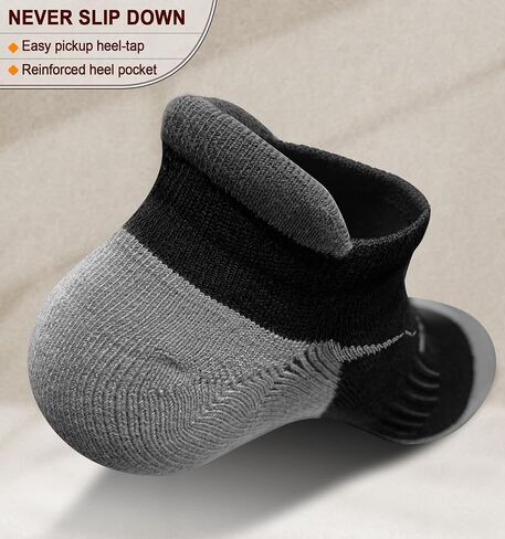 Mens Socks 6 Pairs-Athletic Ankle Socks Cushioned No Show For Men Running-Arch Compression Support in Saudi Arabia