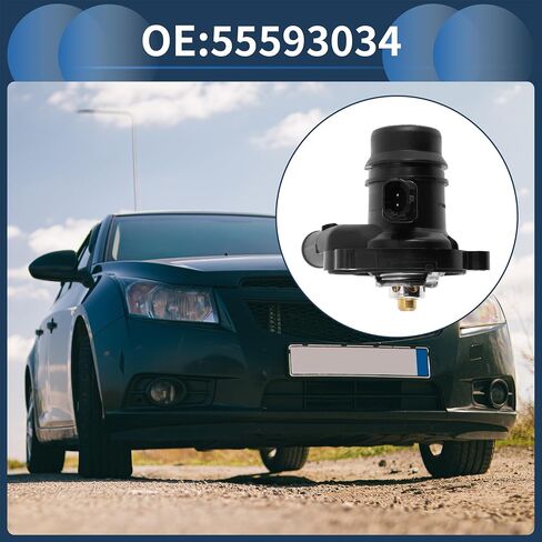 ترموستات السيارة الداخلي منظم حرارة مبرد المحرك رقم 55593034 لسيارة شيفروليه كروز 11-15 لسيارة بويك إنكور 2013-2021 بلاستيك أسود متين in Saudi Arabia