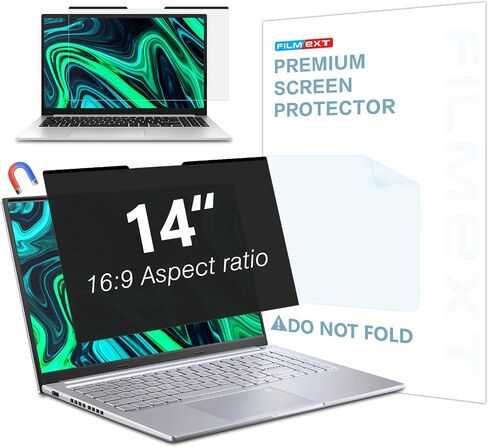 FILMEXT Magnetic Laptop privacy screen 14 inch for 16:10 Widedisplay, Removable Laptop Privacy Screen Shield Anti Glare Blue Light Filter for HP/Dell/Acer/Lenovo/Asus in Saudi Arabia