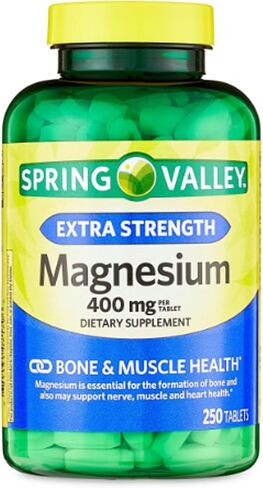 Magnesium 400mg Supplement for Bone, Muscle & Heart Health – Extra Strength Magnesium Tablets – 250 Count, 8+ Month Supply – Supports Relaxation, Energy & Nerve Function in Saudi Arabia