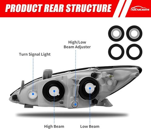 Headlights Assembly Compatible with 2000 2001 Toyota Camry 00 01 Camry Headlamp with Chrome Housing Amber Reflector Driver and Passenger Side in Saudi Arabia