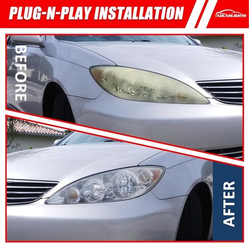 Headlights Assembly Compatible with 2000 2001 Toyota Camry 00 01 Camry Headlamp with Chrome Housing Amber Reflector Driver and Passenger Side in Saudi Arabia