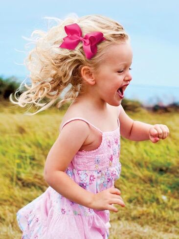 Wee Ones Baby Girls' Grosgrain Bow on Matching Cotton Jersey Headband, Handmade, Infant 6-24 Months, White in Kuwait