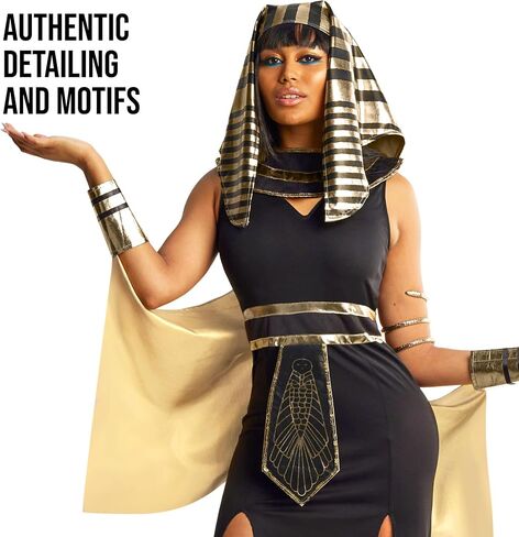 Morph Cleopatra Costume for Women With Staff - Egyptian Halloween Costume For Women, Cleopatra Costumes Adult in Saudi Arabia