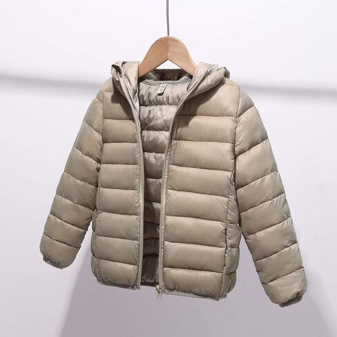 Girls Lightweight Jacket Fall Teen Zip up Hooded Puffer Jackets with Pockets Boys Winter Coat Kids Winter Clothes in Saudi Arabia