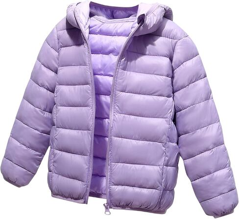 Girls Lightweight Jacket Fall Teen Zip up Hooded Puffer Jackets with Pockets Boys Winter Coat Kids Winter Clothes in Saudi Arabia