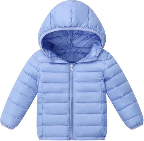 Girls Lightweight Jacket Fall Teen Zip up Hooded Puffer Jackets with Pockets Boys Winter Coat Kids Winter Clothes in Saudi Arabia
