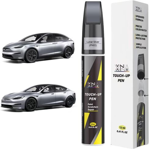 طلاء طلاء السيارة (Stealth Gray(PN01)) لـ Tesla، مزيل خدوش السيارة 2 في 1 مع طرف قلم وفرشاة، لون مطابق تمامًا لإصلاح خدوش طلاء السيارة، رقائق وخدوش سريعة وسهلة الإصلاح in Kuwait