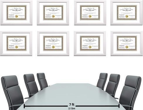Creative Picture Frames 8.5x11 White Diploma Frame with White Mat Glass Easel and Installed Wall Hangers | Frame Holds 11x14 Media without Mat in Saudi Arabia