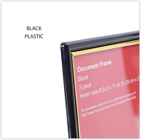 Universal UNV76849 8.5 in. x 11 in. All Purpose Insert Document Frame - Black/Gold (3/Pack) in Saudi Arabia