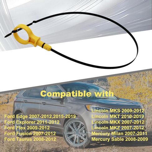 Engine Oil Dipstick Compatible with Ford Edge Explorer Flex Fusion Taurus Lincoln MKS MKT MKX MKZ Mercury Milan Sable Replace# 917-369 BA5Z6750A BA5Z-6750-A in Kuwait