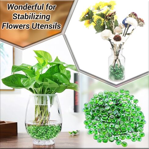 ARSUK Flat Marbles Black Vase Filler Glass Pebbles – Decorative Glass Beads for Vases, Gems, Rocks, Stones, Crafts, Table Scatter, Wedding Centerpieces, Mancala Stones 1 LB (100 Pcs, 0.7–0.8 Inch) in Saudi Arabia