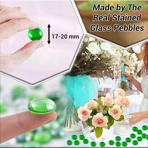 ARSUK Flat Marbles Black Vase Filler Glass Pebbles – Decorative Glass Beads for Vases, Gems, Rocks, Stones, Crafts, Table Scatter, Wedding Centerpieces, Mancala Stones 1 LB (100 Pcs, 0.7–0.8 Inch) in Saudi Arabia