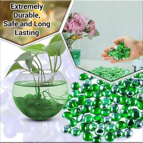 ARSUK Flat Marbles Black Vase Filler Glass Pebbles – Decorative Glass Beads for Vases, Gems, Rocks, Stones, Crafts, Table Scatter, Wedding Centerpieces, Mancala Stones 1 LB (100 Pcs, 0.7–0.8 Inch) in Saudi Arabia