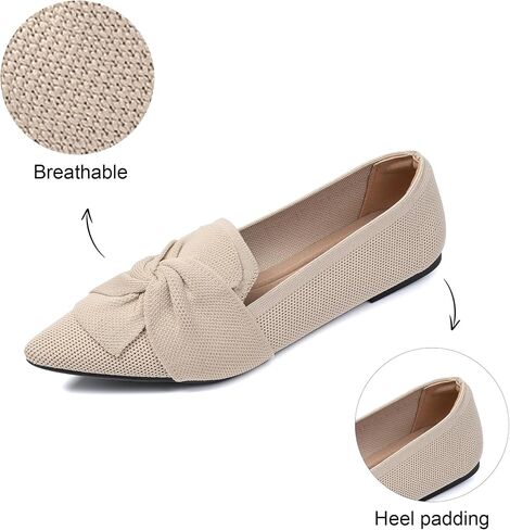 Flats for Womens Bow Comfortable Pointed Toe Ballet Flats with Knit Dressy Flats in Saudi Arabia
