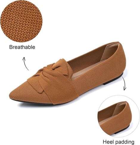 Flats for Womens Bow Comfortable Pointed Toe Ballet Flats with Knit Dressy Flats in Saudi Arabia
