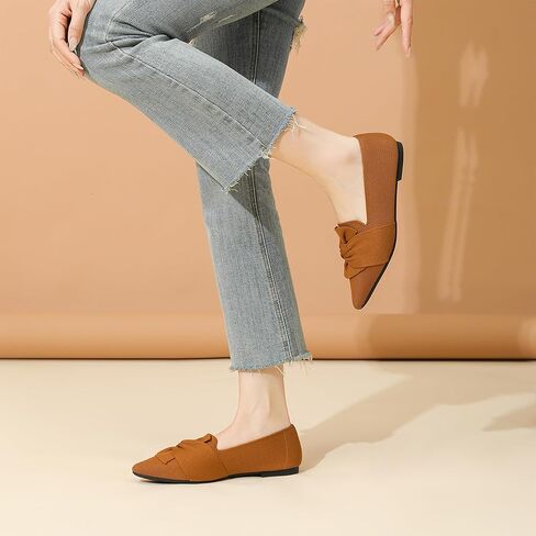 Flats for Womens Bow Comfortable Pointed Toe Ballet Flats with Knit Dressy Flats in Saudi Arabia