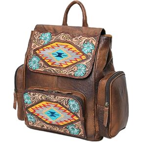 American Darling Women's Backpack Bag Hand Tooled Saddle Blanket western Genuine Leather Handbag in Saudi Arabia