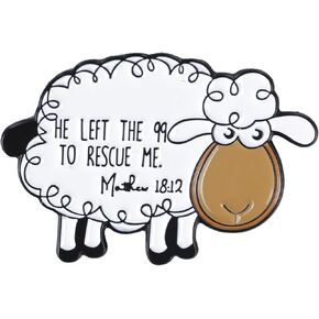 Christian Shepherd Enamel Pins, He Left The 99 Lost Sheep Brooch Pin, Gift For Jesus Lover God Lover Christian Devotee, Matthew 18 12 Bible Verse Brooches, Religious Lapel Badge, Jesus Rescue Decorative Jewelry in Saudi Arabia