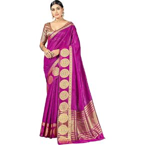 Elina fashion Sarees For Women Indian Bollywood Diwali Cotton Art Silk Saree Woven Sari & Unstitched Blouse in Kuwait