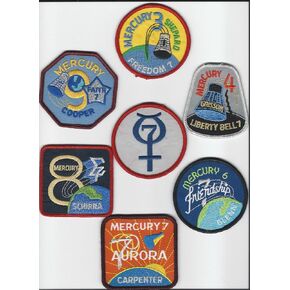 Original NASA Space Program Official Mercury Patch Set John Glenn Made in USA in Saudi Arabia