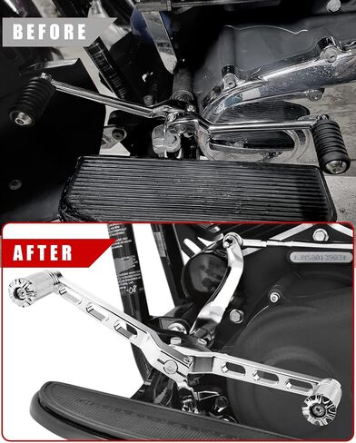 رافعة ناقل الحركة بكعب من الكروم + ربط التحول متوافق مع Harley Softail Touring Road King Street Road Tri Glide Trikes FL (كروم) in Kuwait