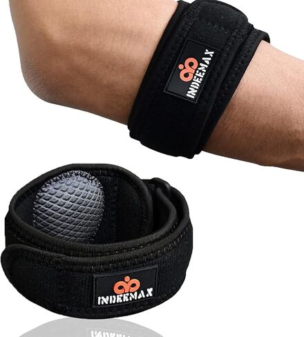 INDEEMAX Tennis Elbow Brace for Men & Women Golfers Tennis Elbow Strap Pain Relief Tendonitis Elbow Brace Adjustable Forearm Band with Compression Pad in Saudi Arabia