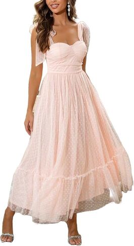 SISKIN Summer Cocktail Dresses for Women Tie Shoulder Semi Formal Dresses Hem Mesh Birthday Wedding Guest Dress in Saudi Arabia
