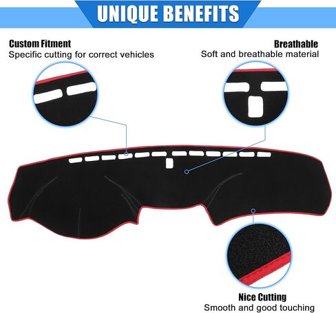 Car Dashboard Cover Compatible for Honda Accord 2008-2013, Protective Polyester Black Center Console Interior Trim Dash Cover Mat Pad in Saudi Arabia