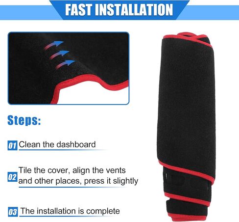 Car Dashboard Cover Compatible for Honda Accord 2008-2013, Protective Polyester Black Center Console Interior Trim Dash Cover Mat Pad in Saudi Arabia