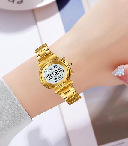 BESTKANG Women's Digital Watch Stainless Steel Watch for Women Waterproof Dual Time Date Watch Women's Business Watch in Saudi Arabia