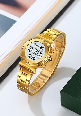 BESTKANG Women's Digital Watch Stainless Steel Watch for Women Waterproof Dual Time Date Watch Women's Business Watch in Saudi Arabia
